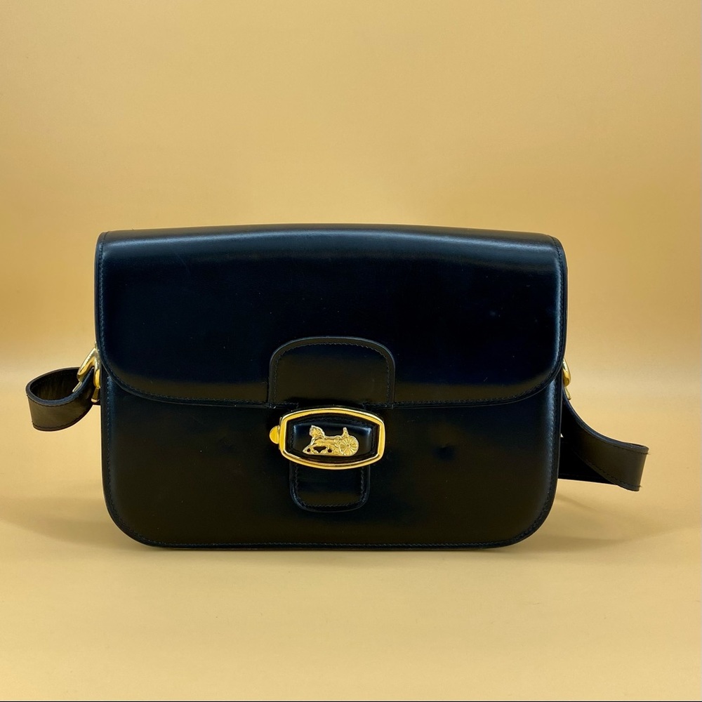 CELINE HORSE CARRIAGE SHOULDER BAG BLACK